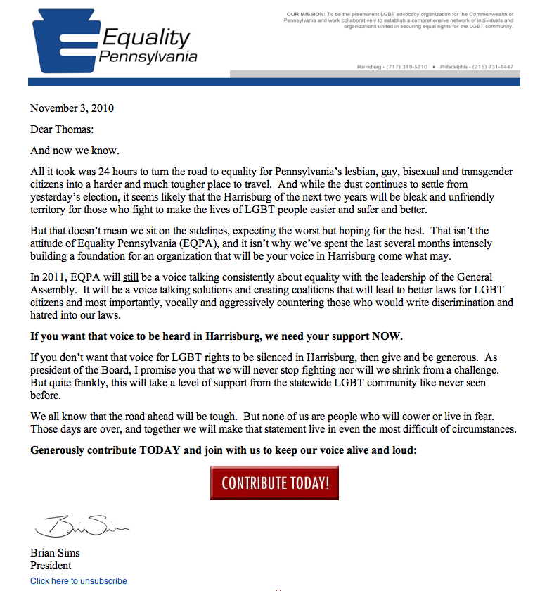 Equality PA To Cash In On Devastating Elections