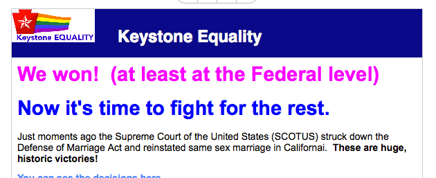 Keystone Equality Email